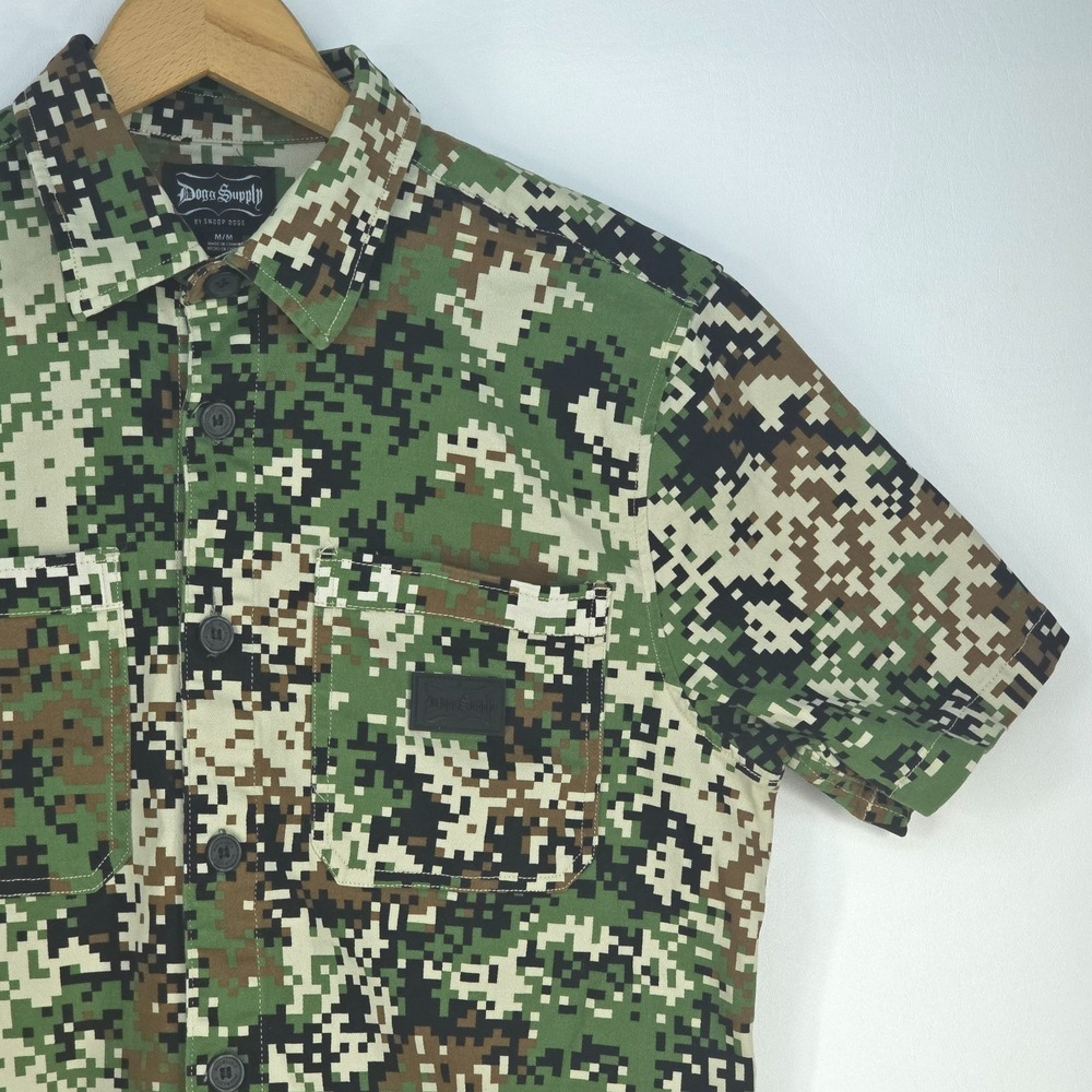 Snoop Dogg Supply Digital Camouflage Button Up Shirt Men Medium Urban Streetwear - Picture 3 of 15